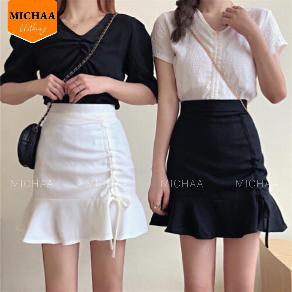 Chân Váy ĐUÔI CÁ RÚT DÂY Nữ Thời Trang Chất Tuyết Mưa Có Lót Trong - MICHAA