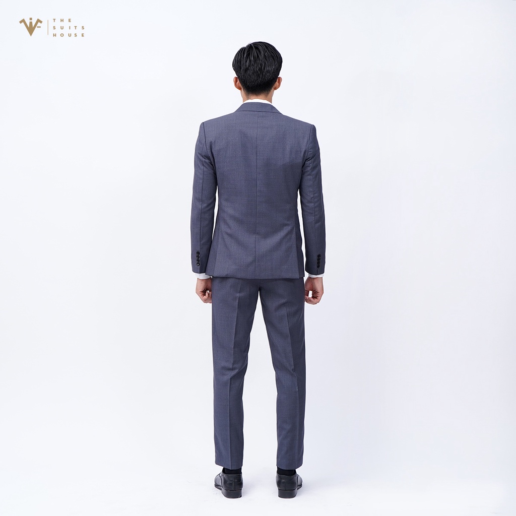 Bộ vest nam xám lông chuột, suits sartorial, 1 khuy 2 túi, form ôm The Suits House