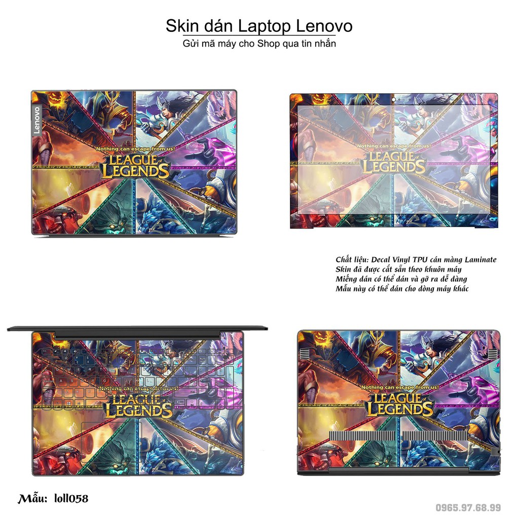 Skin dán Laptop Lenovo in hình Liên Minh Huyền Thoại nhiều mẫu 7 (inbox mã máy cho Shop)