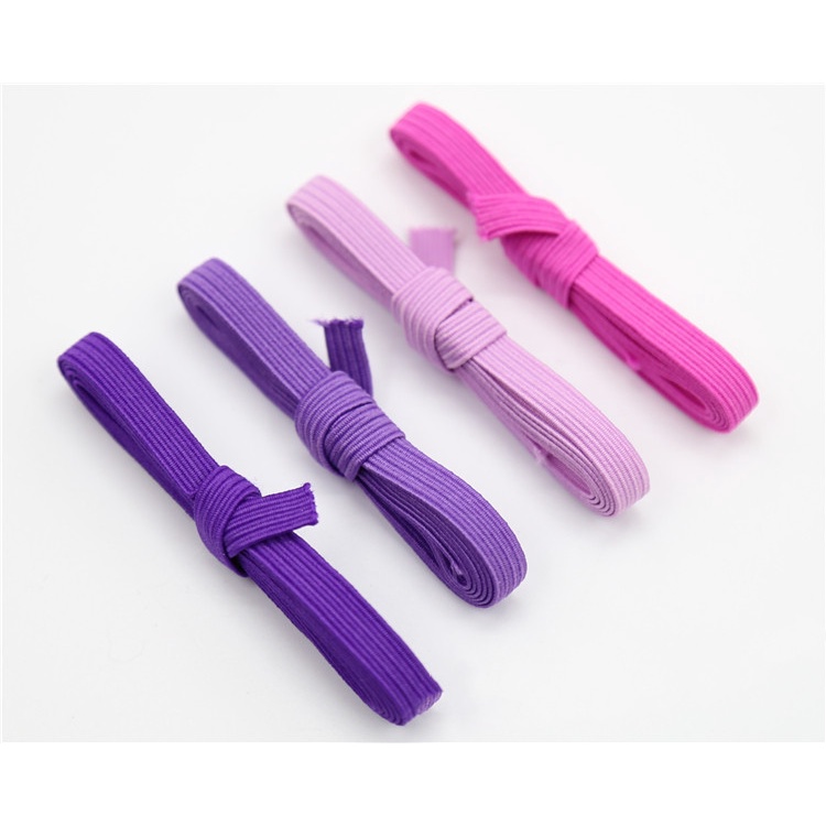 6mm Dây thun phẳng đầy màu sắc Dây thun DIY handmade Quần áo còng cổ phụ kiện