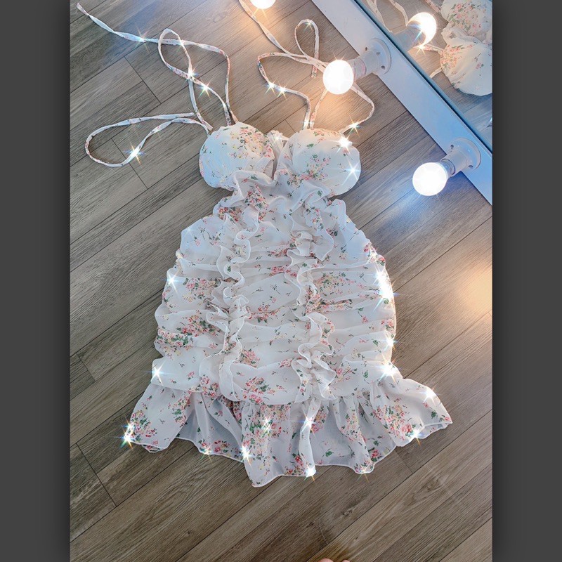 [Mã SKAMA06 giảm 8% tối đa 50K đơn 250K] Đầm Body Nhún Đuôi Tôm Cột Vai Cúp Hoa Cao Cấp | BigBuy360 - bigbuy360.vn