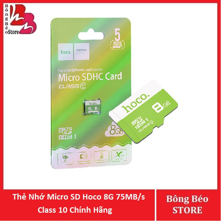 [BH 5 Năm] Thẻ Nhớ Micro SD Hoco 8G 75MB/s Class 10 Chính Hãng