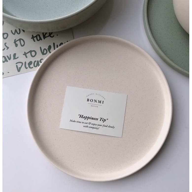 Clip tự quay - Set Tô đĩa men tiêu gốm matte cao cấp, bảng màu pastel Hàn Quốc BONMI