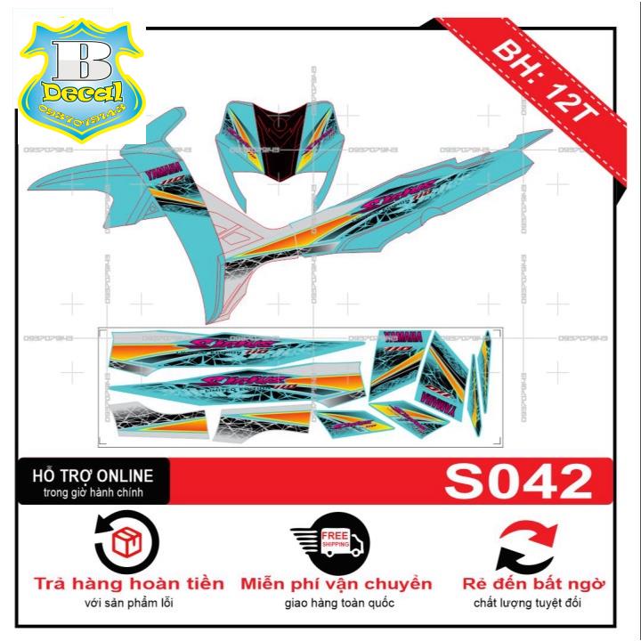 ( Quí khách vui lòng mang ra tiệm cho thợ dán ) Tem sirius dán xe xanh ngọc S042 [Bi Decal]