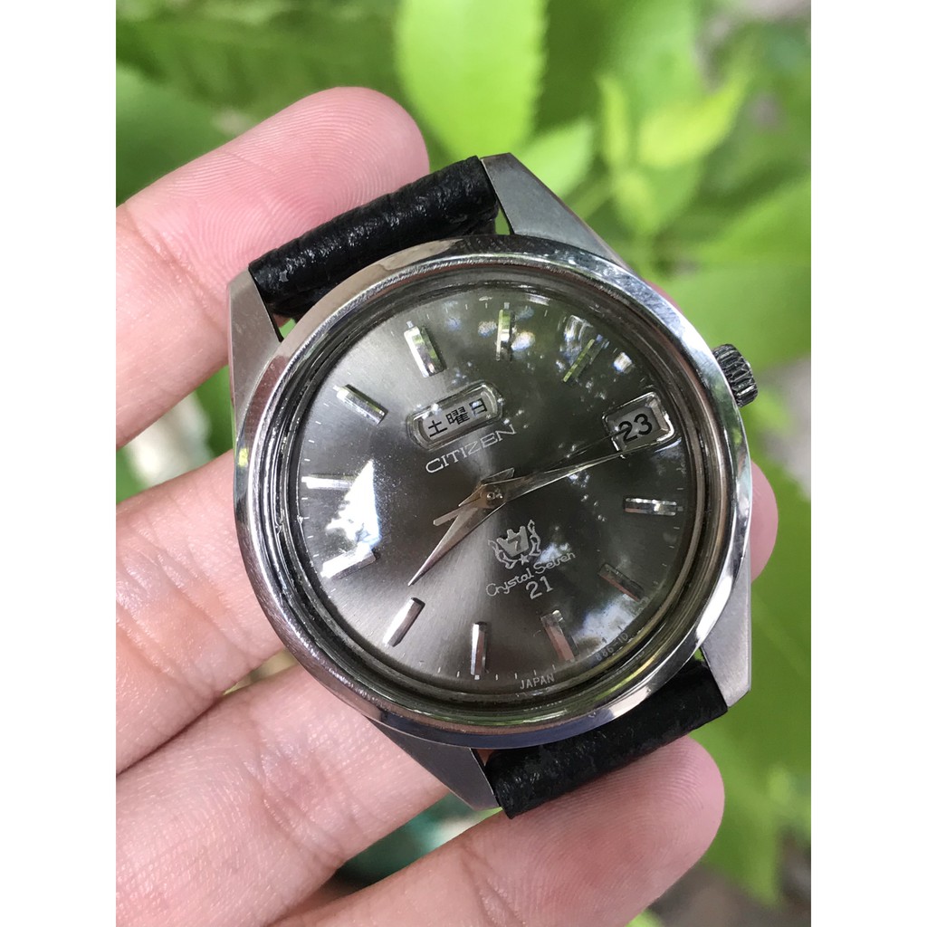 Đồng hồ nam CITIZEN 7 886-1D  AUTOMATIC, 1 lịch, dây da màu đen Japan