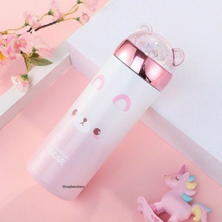 bình giữ nhiệt inox họa tiết hình gấu bông xin xắn