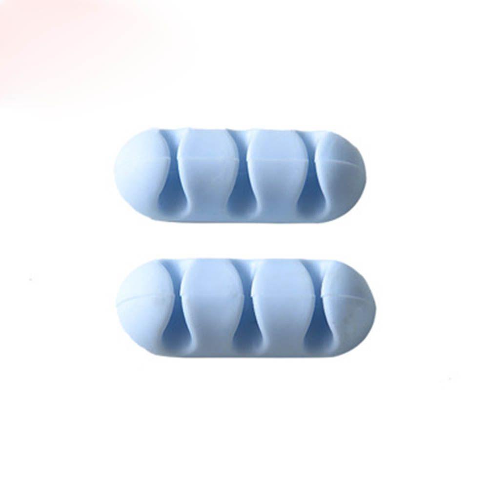 Set 2 Kẹp Quấn Dây Cáp USB Bằng Silicone Tiện Lợi Dành Cho Nhà Cửa / Văn Phòng
