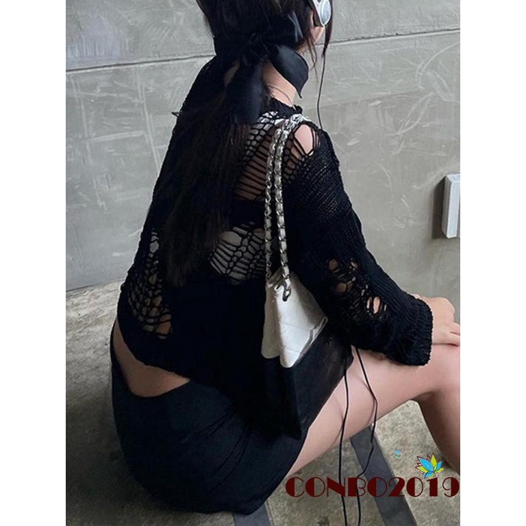 Áo Sweater Dệt Kim Tay Dài Cổ Tròn Màu Sắc Đơn Giản Cho Nữ