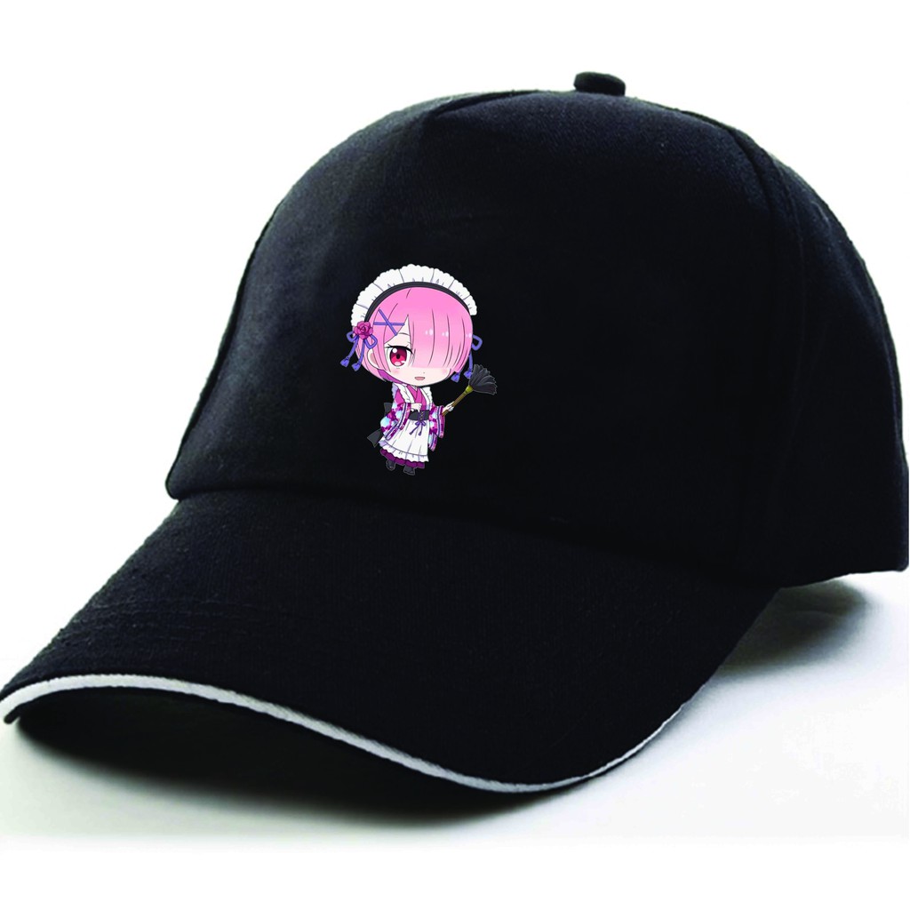 Mũ nón lưỡi trai đen in hình RE:ZERO BẮT ĐẦU LẠI Ở THẾ GIỚI KHÁC game anime chibi thời trang phong cách