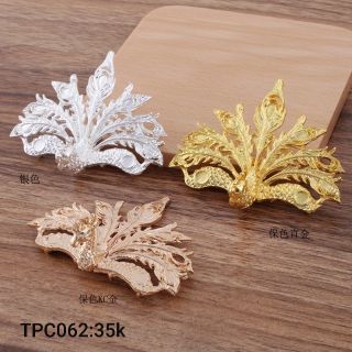 Phiến đúc mặt kim quan phượng hoàng 66*52mm nguyên liệu làm trang sức handmade, trâm cổ trang, cosplay - M03
