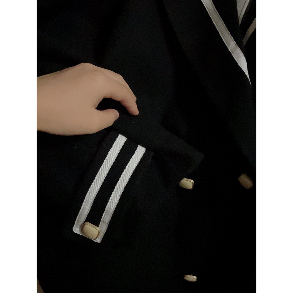 (HÀNG CÓ SẴN) Áo khoác len dáng rộng cổ hải quân túi áo to trẻ trung (có hình thật)