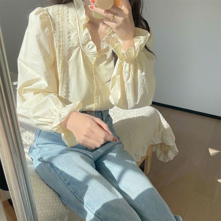 Áo Kiểu Tay Dài Phong Cách Vintage Size S-Xl