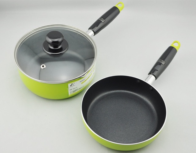 Bộ nồi &amp; chảo nấu cháo, bột 16cm Justcook Nhật bản cho bé