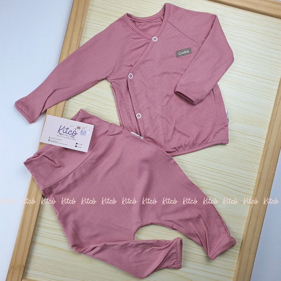 COOKIE Bộ dài tay cài chéo quần cạp bo