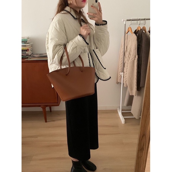 Áo Phao Hoạ Tiết Quả Trám Viền Tweed - A042