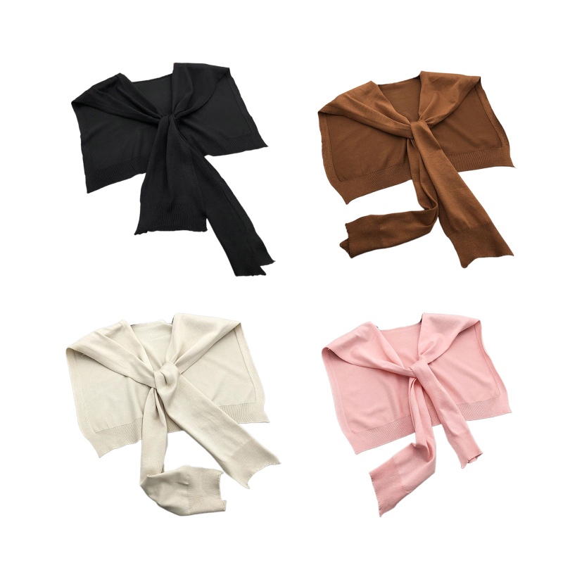 Khăn Choàng Thắt Nút Màu Trơn Chống Gió Chống Lạnh Mùa Đông Cho Nữ