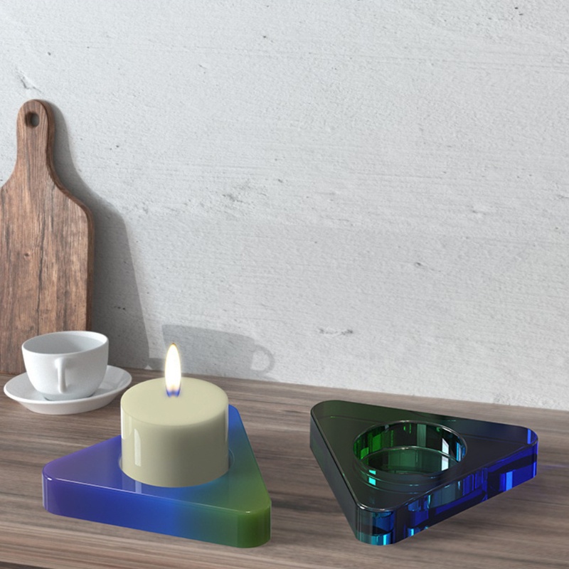 Khuôn Silicone Làm Giá Đỡ Nến Hình Tam Giác DIY