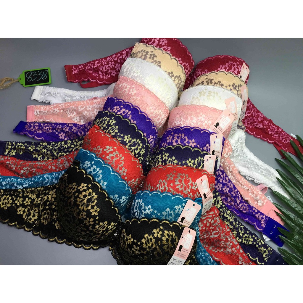 Áo ngực áo lót Hao Mei dây áo ren thêu bông nổi đẹp bắt mắt 8338