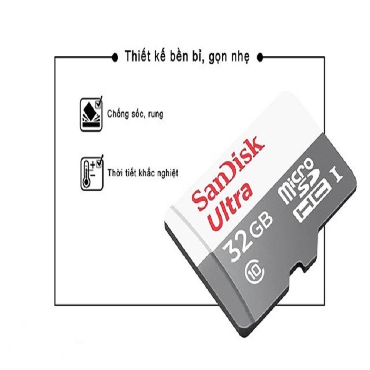 [Hỏa Tốc - HCM] Thẻ nhớ micro Sandisk 32GB 100MB/s | Hàng Chính Hãng | Bảo Hành 5 Năm | Mimax Store