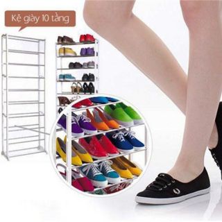 Kệ giầy 10 tầng lắp ráp tiện dụng