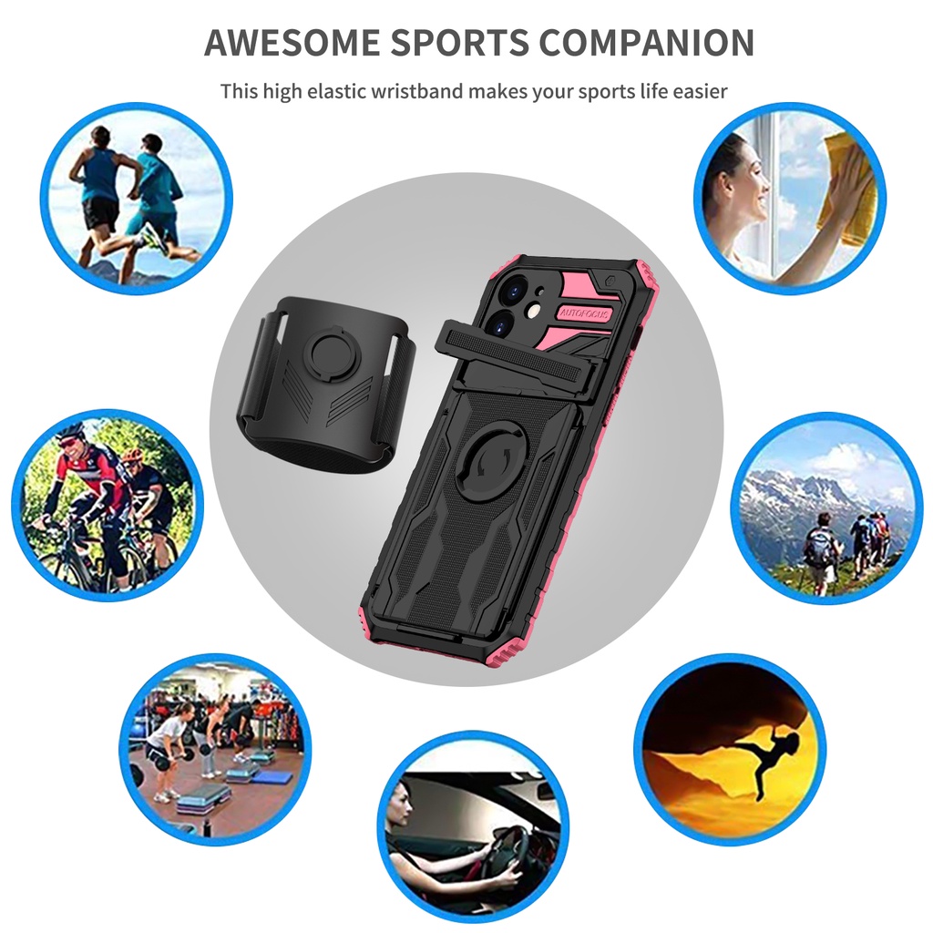 Ốp điện thoại chống sốc chống rơi có dây đeo cổ tay cho OPPO Realme 5/5i/C3/6i C17 7I C20 C11 C21 C21Y C15 C12 C25