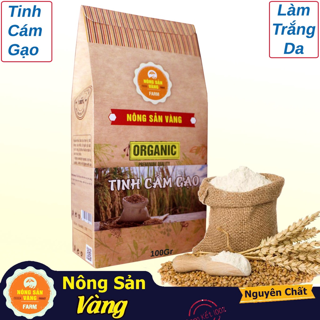 Combo 4 Làm Đẹp Tự Nhiên (handmade): Tinh Cám Gạo, Bột Cà Phê, Bột Đậu Đỏ, Bộ Dụng Cụ 4 IN 1 (100g/Túi) - Nông Sản Vàng