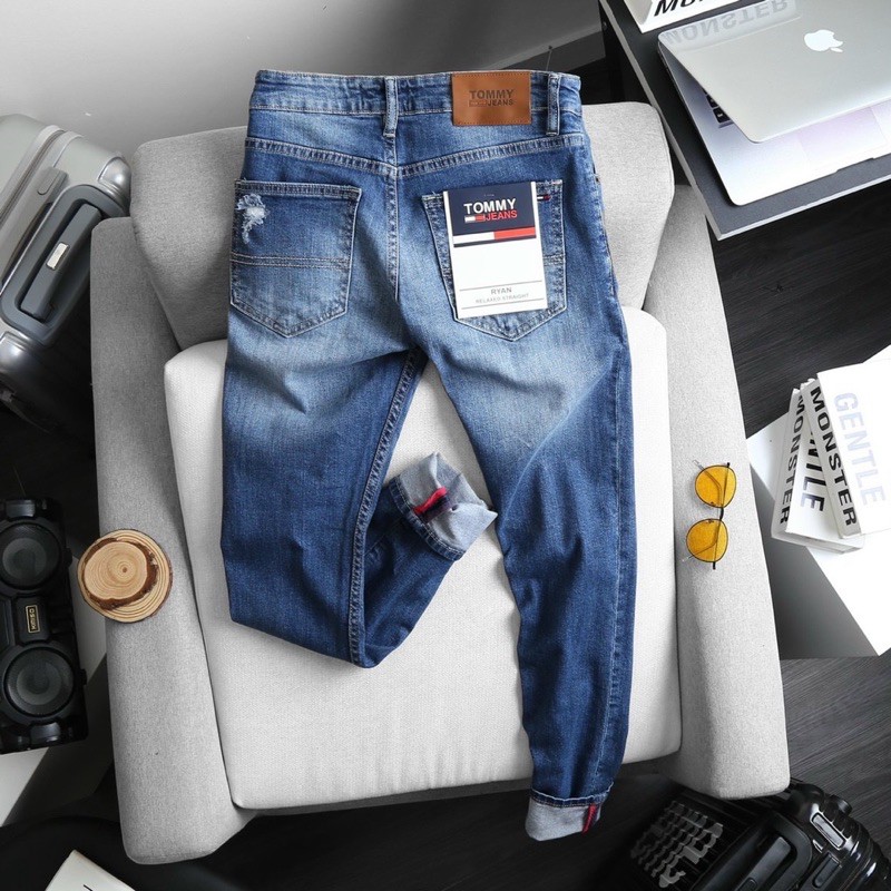 Quần jean nam hàng xuất xịn - jean co giãn - form slimfit ống ôm