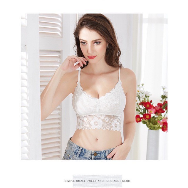 Áo lót bra nữ LYMIA ren hoa 2 dây mã 9001