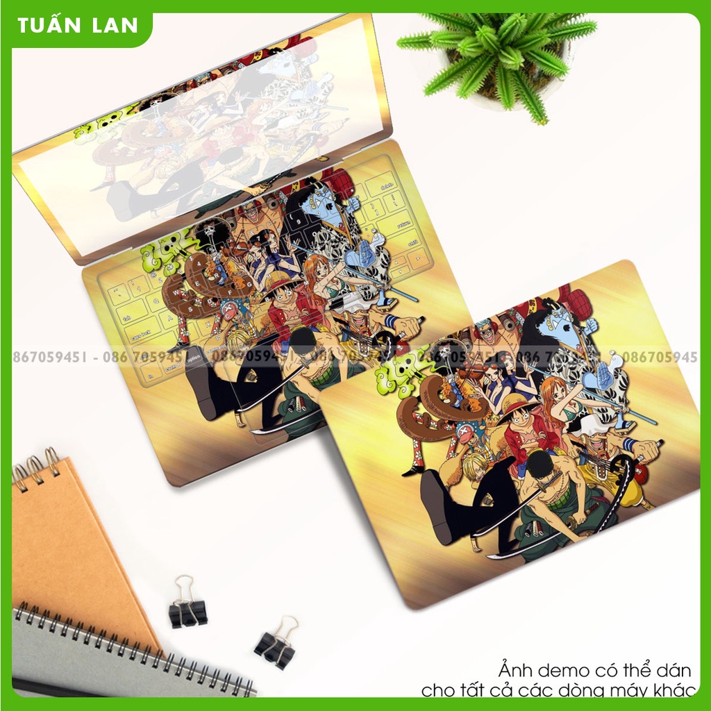 Skin dán LAPTOP In Hình One Piece Bộ 6 - Tất cả Dòng máy : Dell, Hp, Acer, Asus, Macbook...( IB Shop) mcopb6
