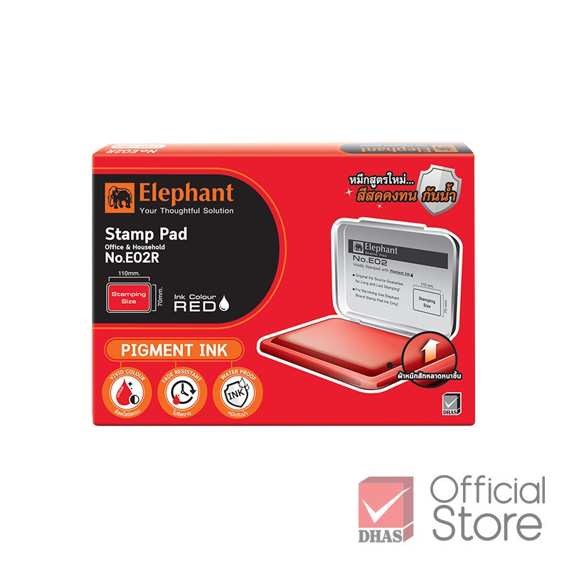 Tampon khay mực dấu lăn tay, đóng dấu ELEPHANT Thái Lan