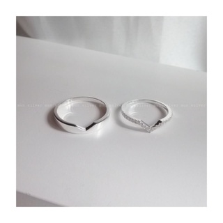 Nhẫn đôi V-ring-miễn phí khắc chữ theo yêu cầu