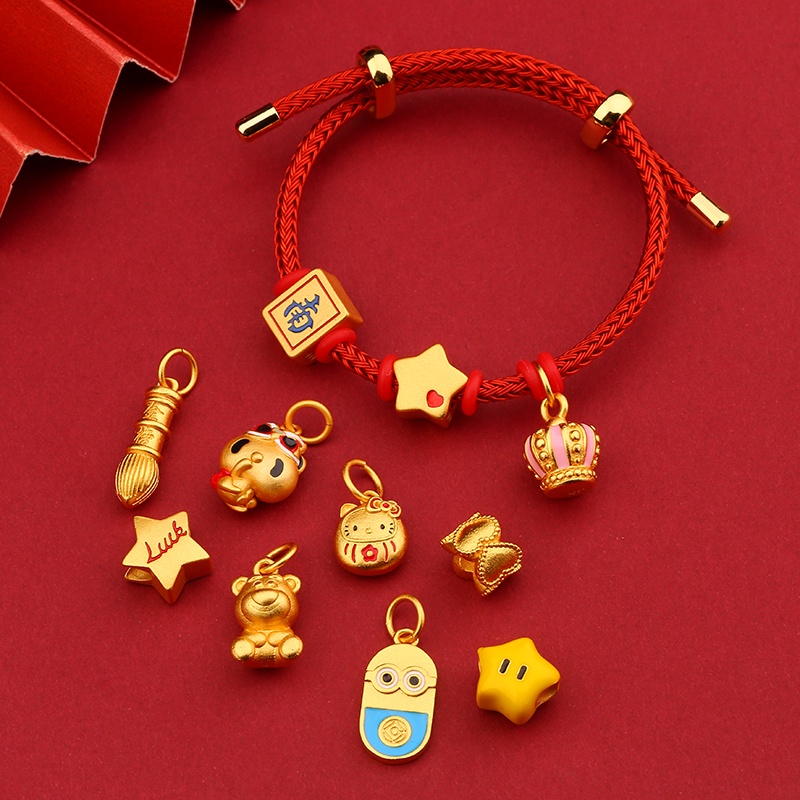 Mặt Dây Chuyền Hình Người Đàn Ông Nhỏ Màu Vàng Phong Cách Cổ Điển diy