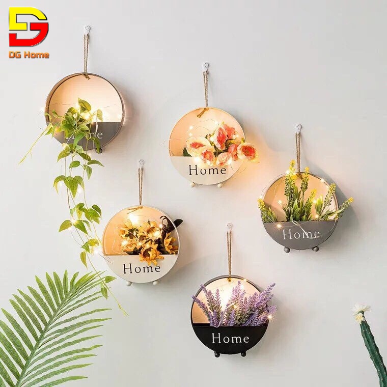 Giỏ Hoa Home Cắm Sẵn Treo Tường Trang Trí Nhà Cửa, Nhà Hàng, Studio