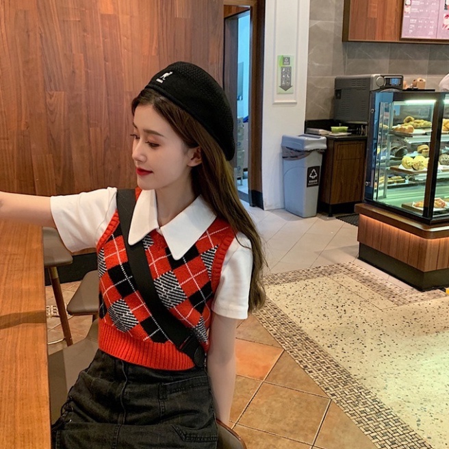 Áo Len Gile Nữ GUMAX Quảng Châu, Áo Gile Len Nữ Cổ Tròn Ulzzang Hàn Quốc Trẻ Trung Cá Tính | BigBuy360 - bigbuy360.vn