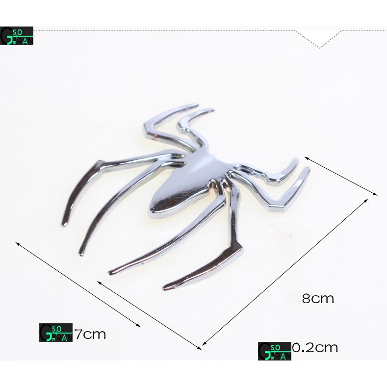 Tem Decal miếng dán nhện 3D dán trên xe hơi, ô tô GS2-Con nhện dán xe ô tô