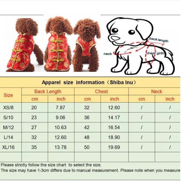 ÁO TẾT CHO CHÓ MÈO KIỂU TRUNG HOA - SP000503