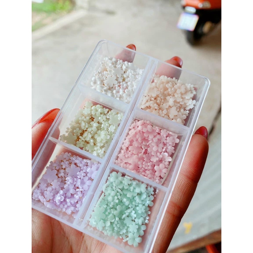 Hoa sứ mix màu - Phụ kiện nail siêu đẹp 2021