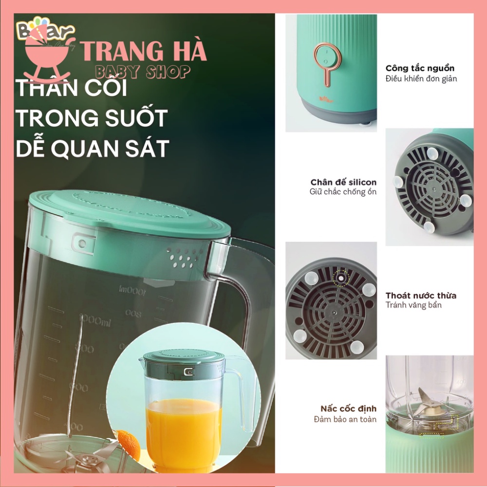 Máy Xay Đa Năng 3 Cối BEAR Bản Quốc Tế BL-B10V2 Bảo Hành 18 Tháng (1 Cối Xay Sinh Tố 1L,1 Cối Xay Thịt Và 1 Cối Xay Khô)