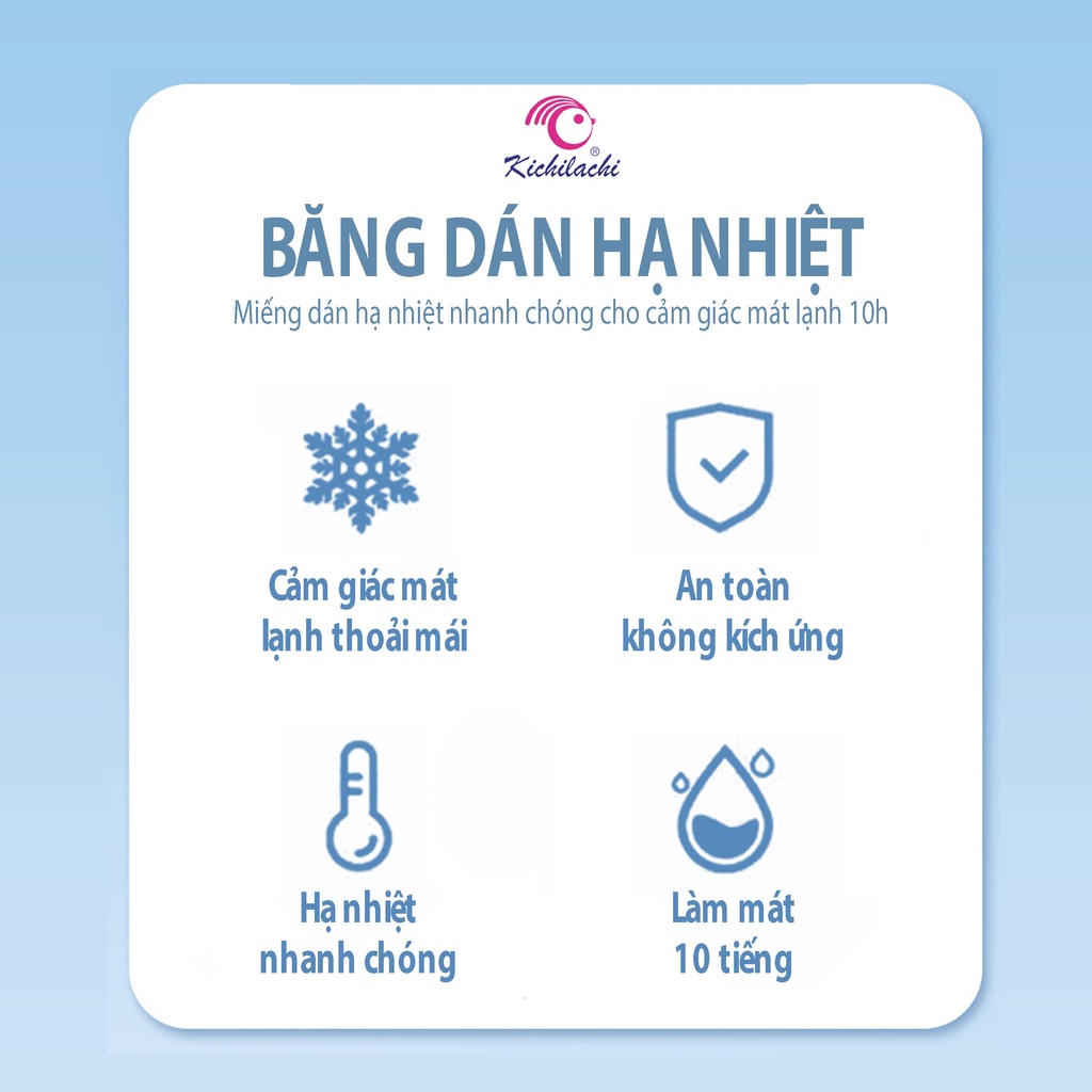 Miếng Dán Hạ Sốt Kichido Giúp Bé Hạ Nhiệt, Giảm Sốt, Làm Mát Tự Nhiên Dùng Được Cho Trẻ Sơ Sinh