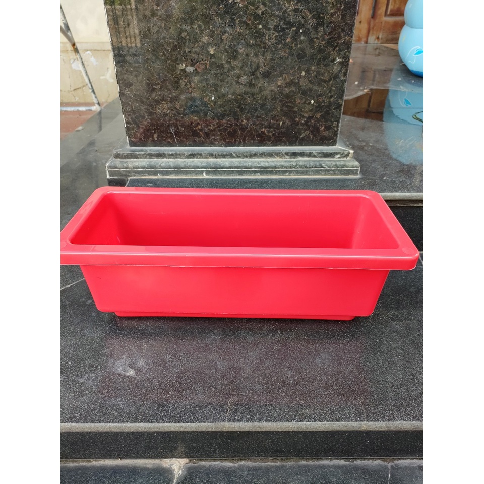 Combo 5 chậu nhựa dài thông minh size 48x20x16cm màu trắng