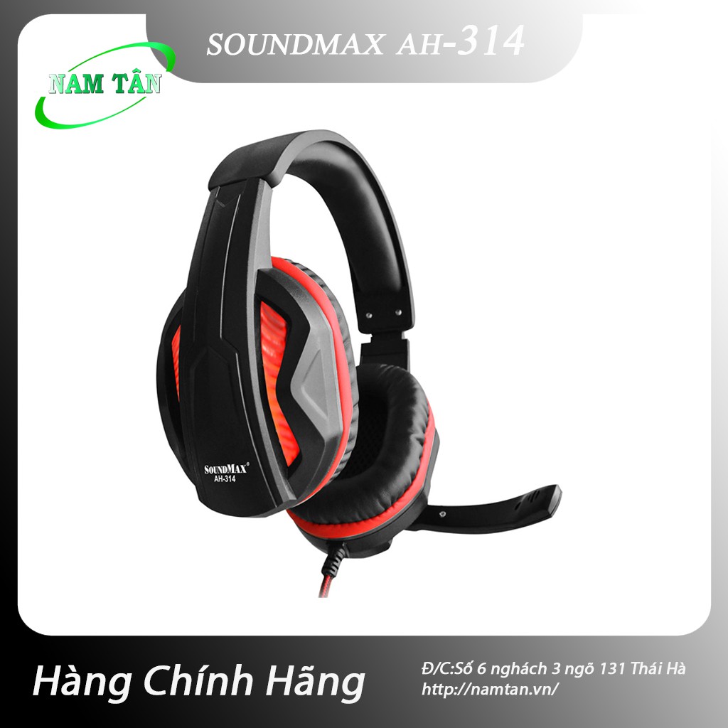 Tai nghe Over-ear SoundMAX AH 314 (Đen,Đỏ)