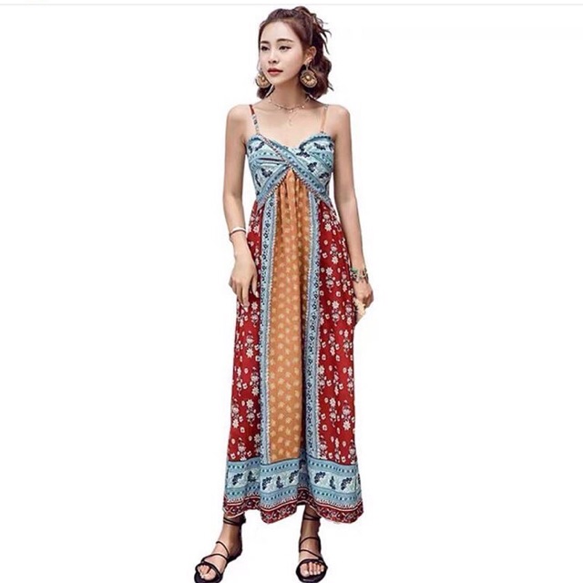 [order ] váy boho họa tiết