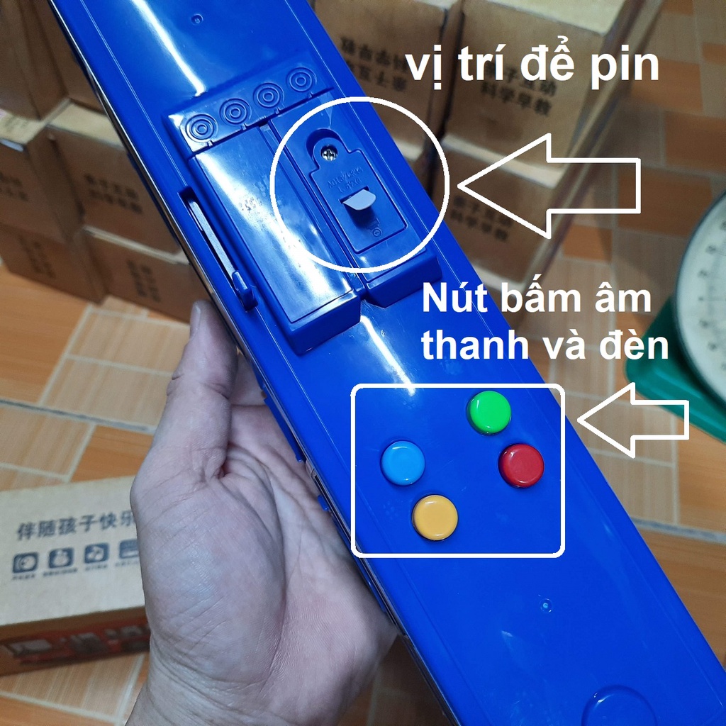 Mô hình xe ô tô buýt cỡ lớn bằng nhựa đồ chơi trẻ em xe có âm thanh và đèn mở được cửa