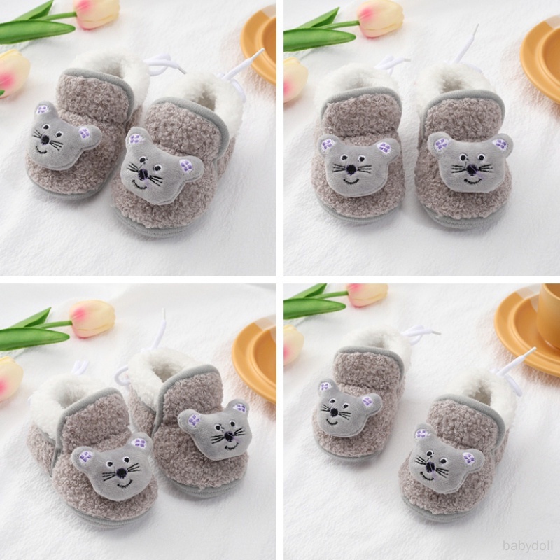 Dép Bông Đi Trong Nhà Mềm Mại Chống Trượt Họa Tiết Hoạt Hình Cho Bé