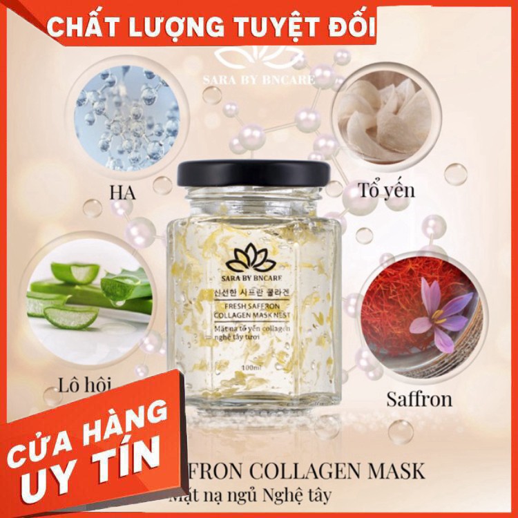 Mặt Nạ Ngủ 💝  💝 Mặt Nạ Tổ Yến Tươi Collagen - Nghệ Tây Tươi