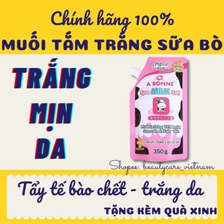 Muối tắm trắng sữa bò tẩy tế bào chết, giúp trắng sáng mịn da A Bonné Spa Milk Salt chính hãng Thái Lan 350g
