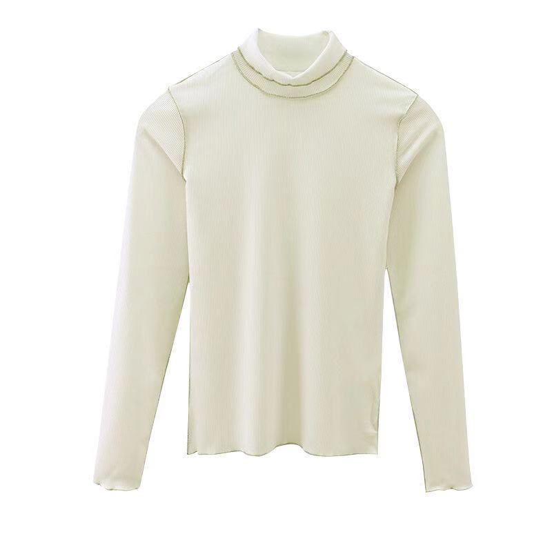 Áo thun tay dài cổ cao kiểu Hàn cho nữ