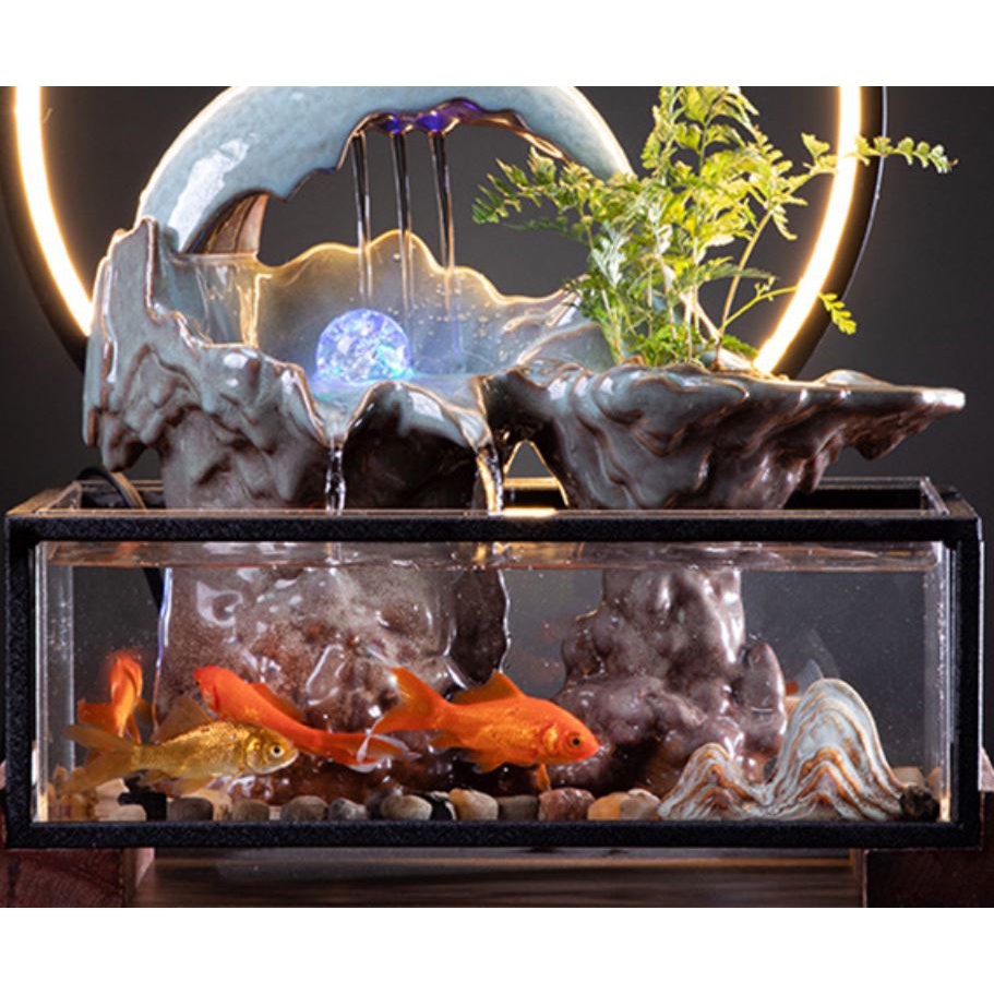 bể cá thủy sinh để bàn làm việc. bể cá phong thủy cho gia đình. bể cá cảnh.