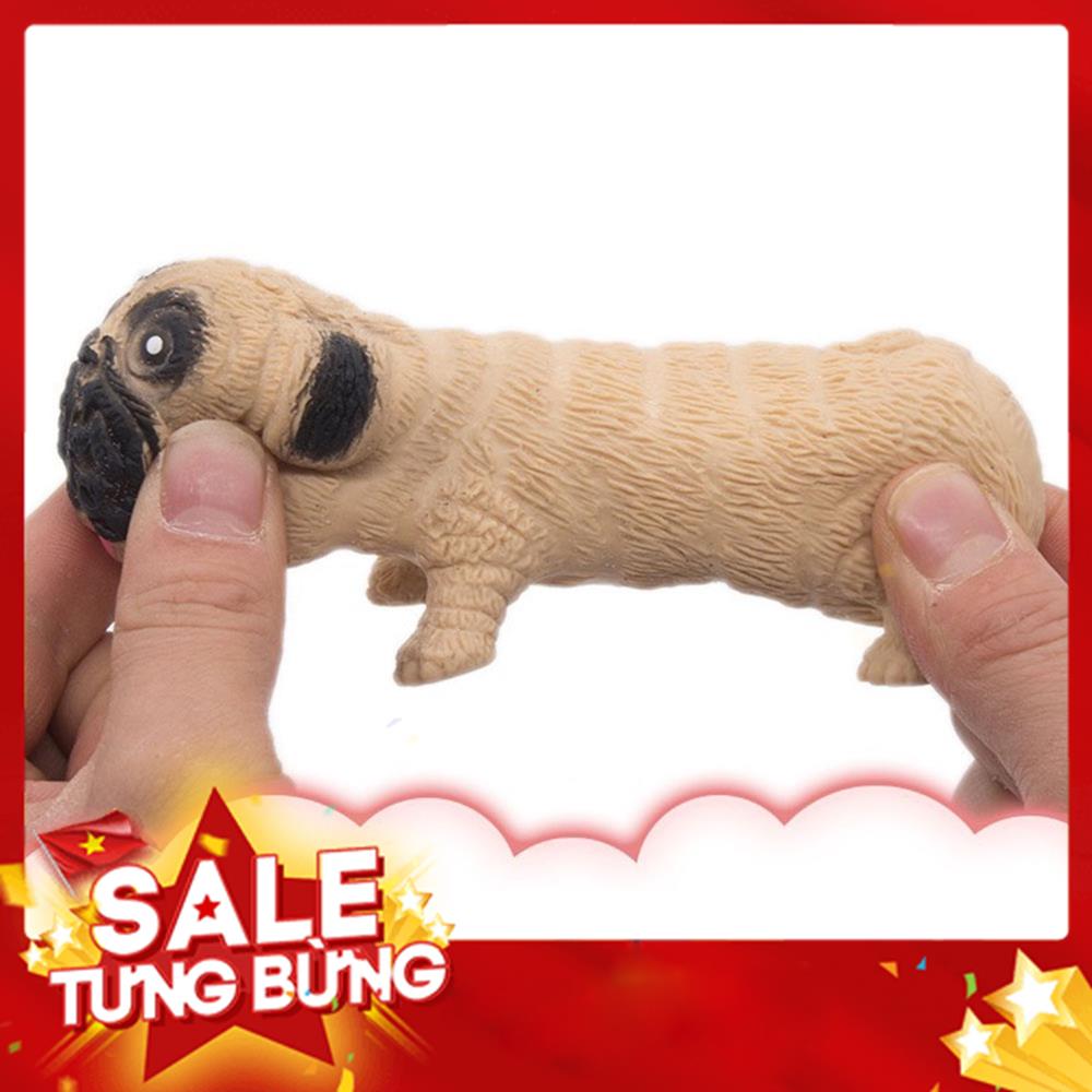 Chó Pug Xả Stress, Heo Hồng, Sóc Trốn gốc cây Silocon co dãn dẻo dai, Đồ Chơi nắn bóp Silicon Thư Giãn MSP55539