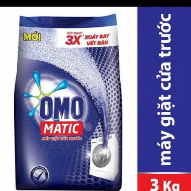 Bột Giặt OMO 3kg Matic Cửa Trước (Xanh)